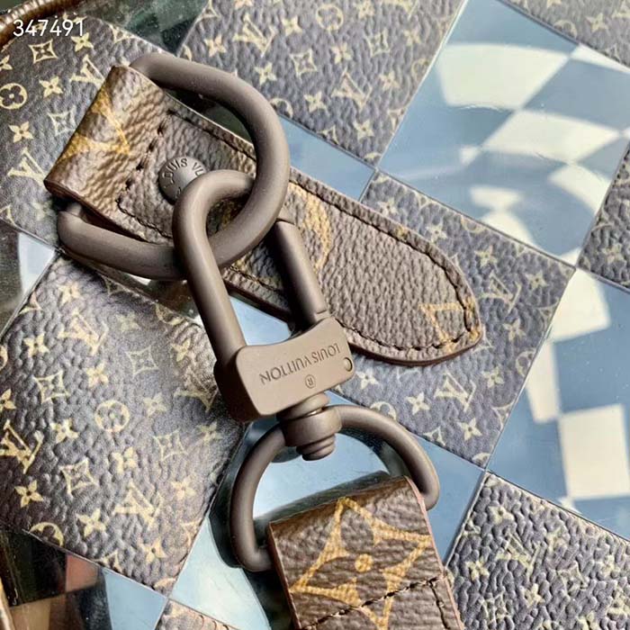 Louis Vuitton LV Unisex Keepall Bandoulière 50 Travel Bag Monogram Chess Coated Canvas PVC