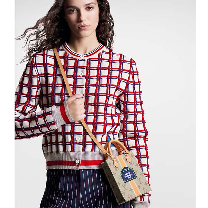 Louis Vuitton LV Unisex Petit Sac Plat Bag Beige Ocher Monopaname Coated Canvas Cowhide Leather