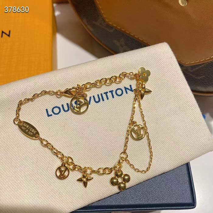 Louis Vuitton Women LV Blooming Supple Bracelet Brass Monogram Flowers LV Circle