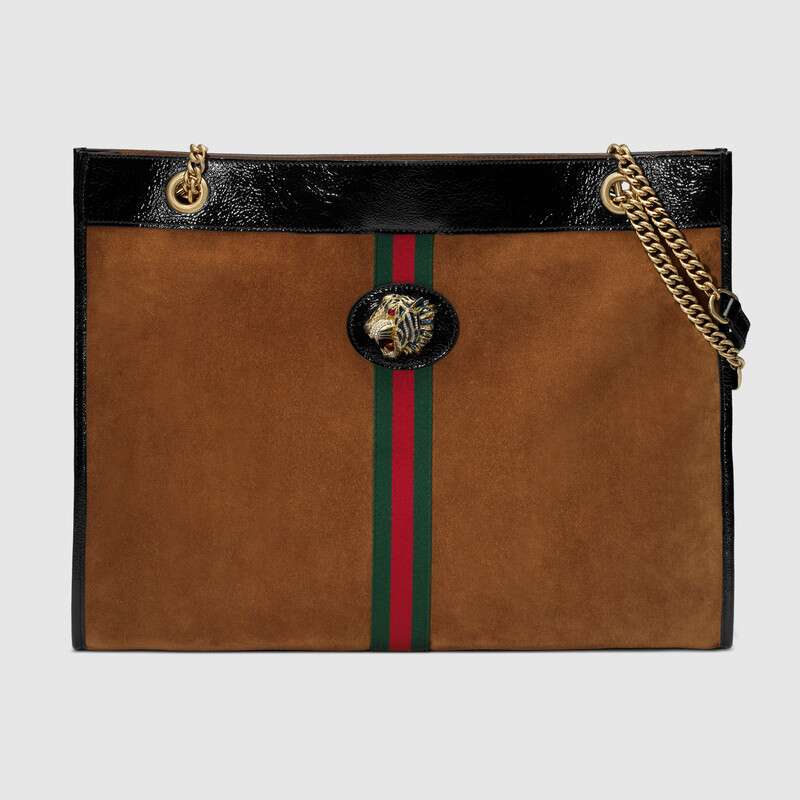 Gucci GG Women Rajah Large Tote in Suede