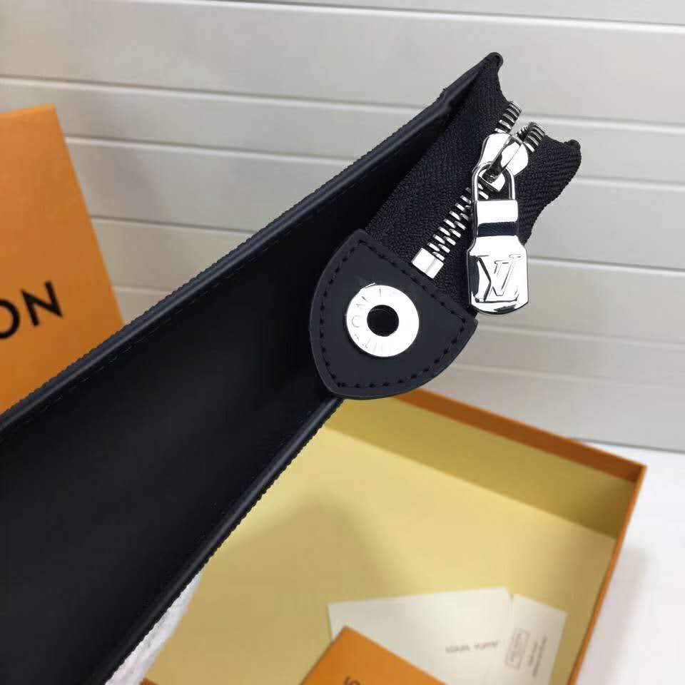 Louis Vuitton LV Unisex Pochette Voyage MM Bag in Damier Graphite Coated Canvas-Grey