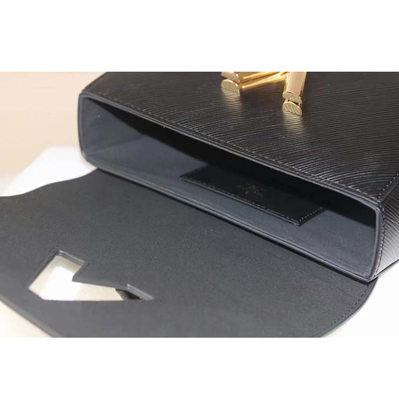 Louis Vuitton LV Women Twist MM Handbag Black Epi Grained Cowhide Leather