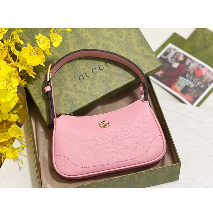 Gucci Women GG Aphrodite Shoulder Bag Double G Light Pink Leather