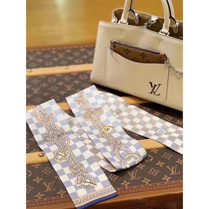 Louis Vuitton LV Women Damier Infinity Bandeau Azure Blue Silk Inkjet Print