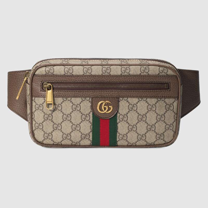 Gucci GG Unisex Ophidia GG Belt Bag in Beige/Ebony Soft GG Supreme Canvas