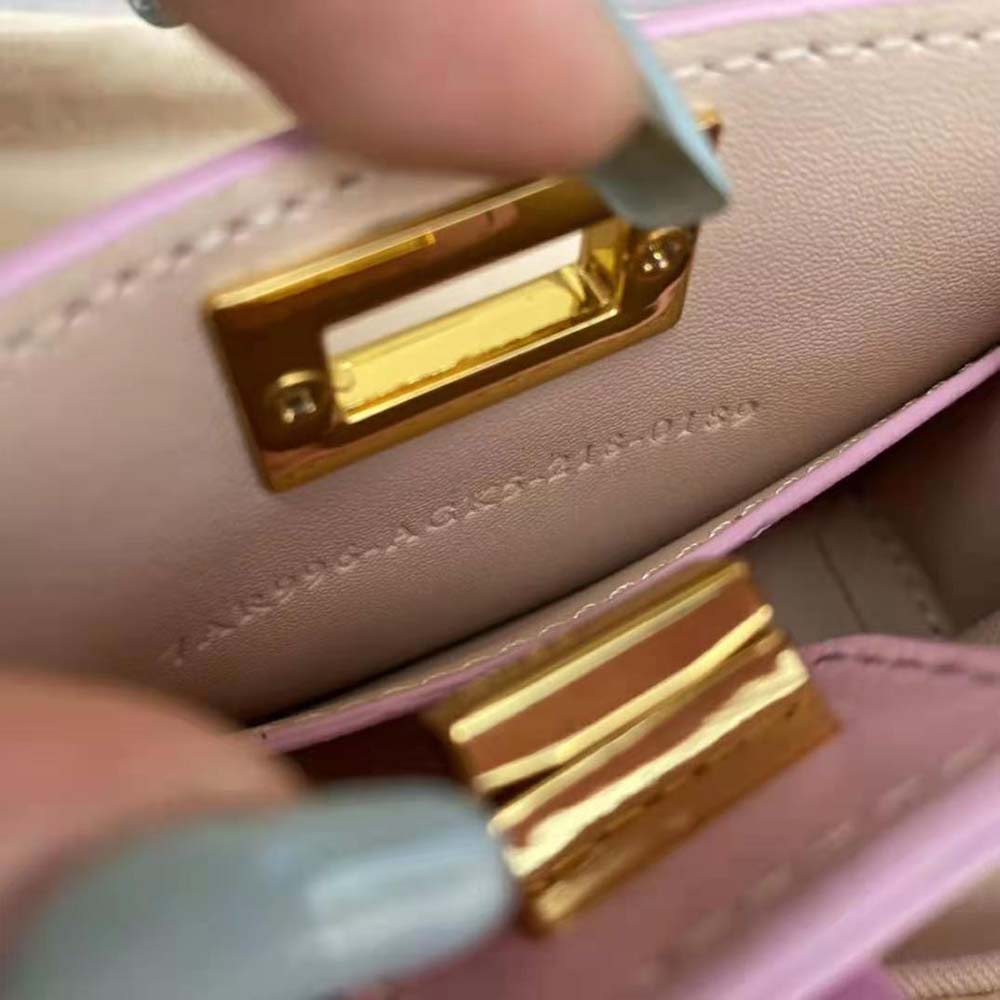Fendi Women Pico Peekaboo Charm Light Pink Nappa Leather Charm