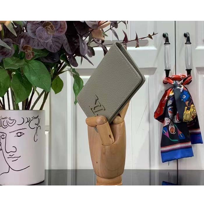 Louis Vuitton LV Unisex Pocket Organizer Sage Cowhide Leather 3 Card Slots