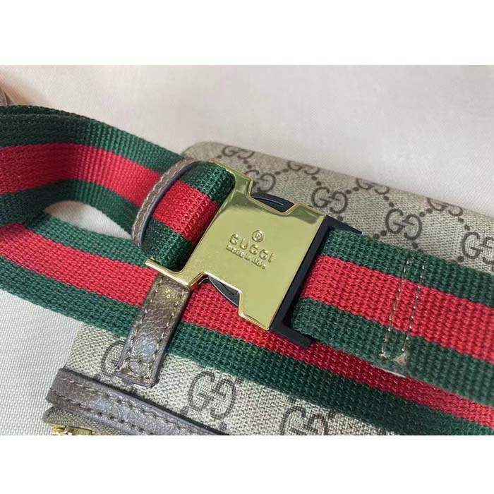 Gucci Unisex Ophidia GG Heart Utility Belt Coin Purse Pouch Beige Ebony Supreme Canvas