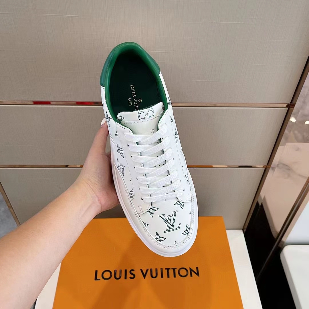 Louis Vuitton Unisex Beverly Hills Sneaker Green Monogram-Printed Calf Leather Rubber Outsole