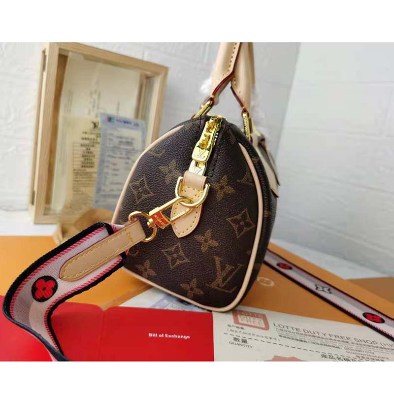 Louis Vuitton LV Women Speedy Bandoulière 20 Handbag Black Monogram Coated Canvas