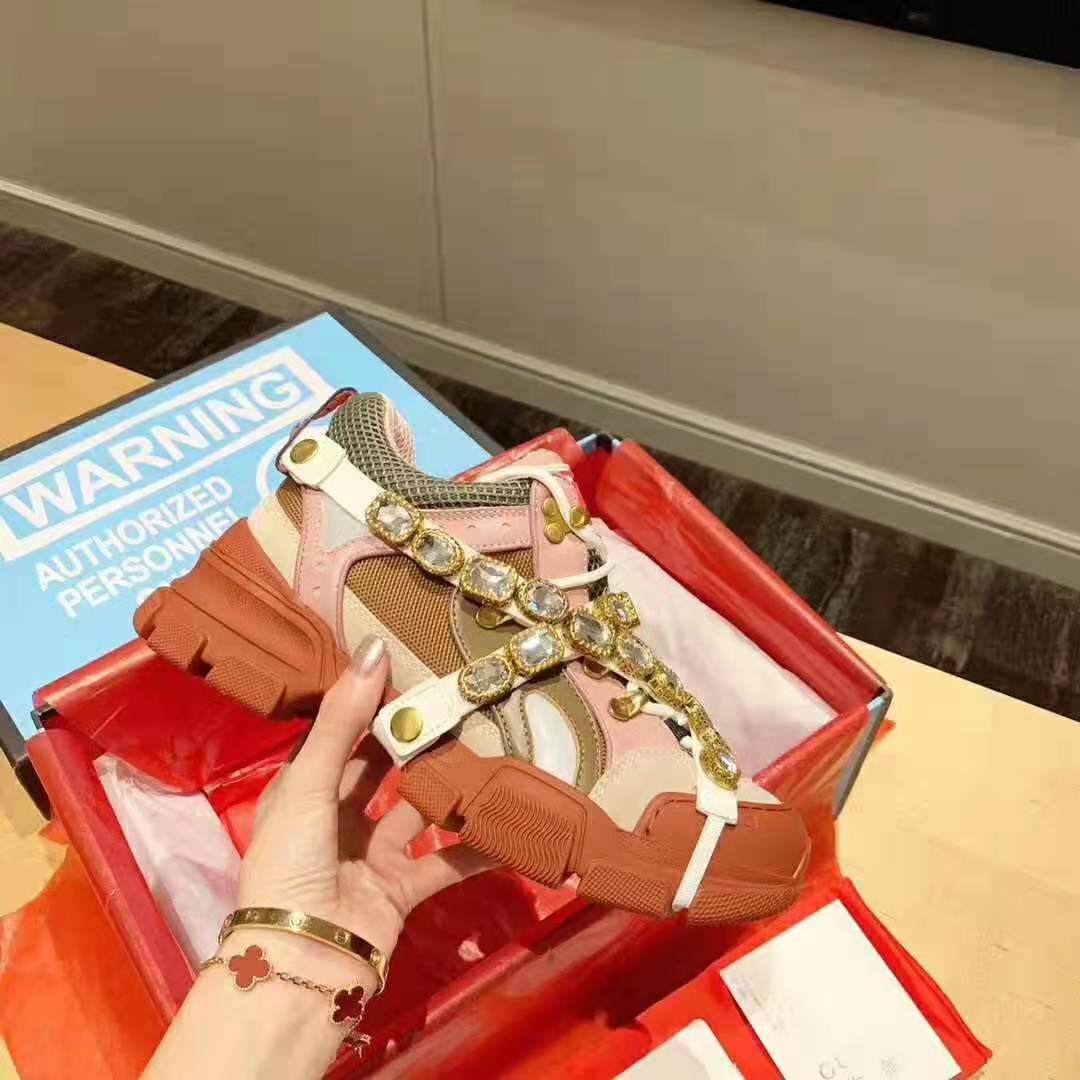 Gucci Women Flashtrek Sneaker 5.6cm Height-Pink