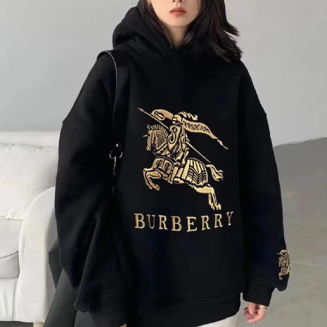 Spring new embroidery couple models hooded sweatshirt 1025021218