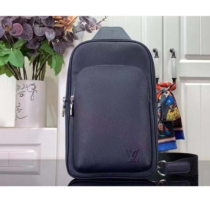 Louis Vuitton LV Unisex Avenue Slingbag NM Midnight Blue Taiga Cowhide Leather