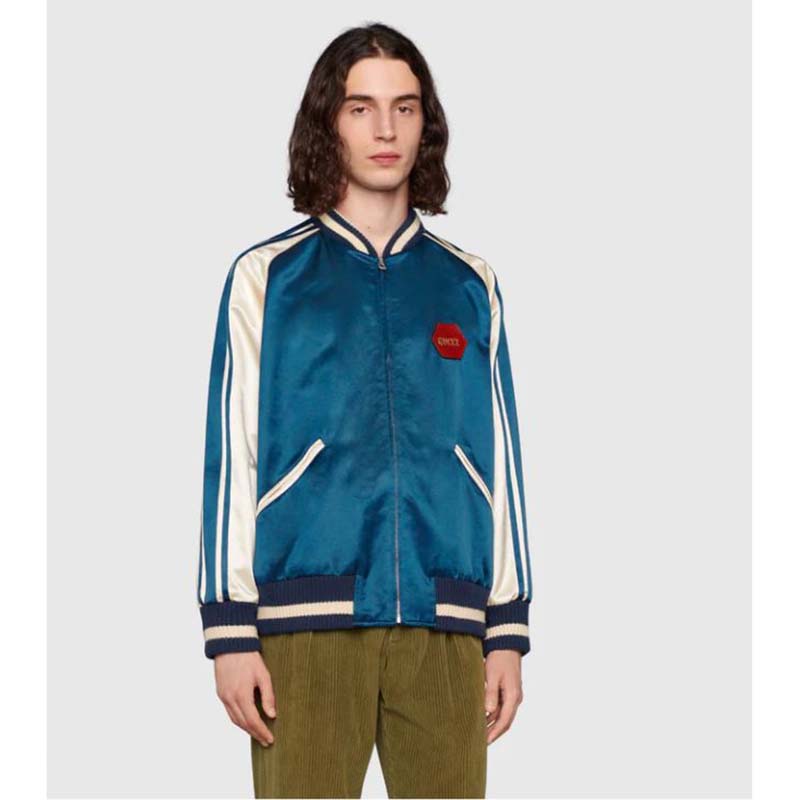 Gucci GG Men Gucci 100 Duchesse Jacket Blue White Duchesse