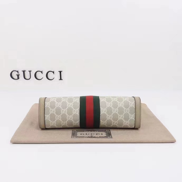 Gucci Women Ophidia GG Small Shoulder Bag Beige White GG Supreme Canvas Double G