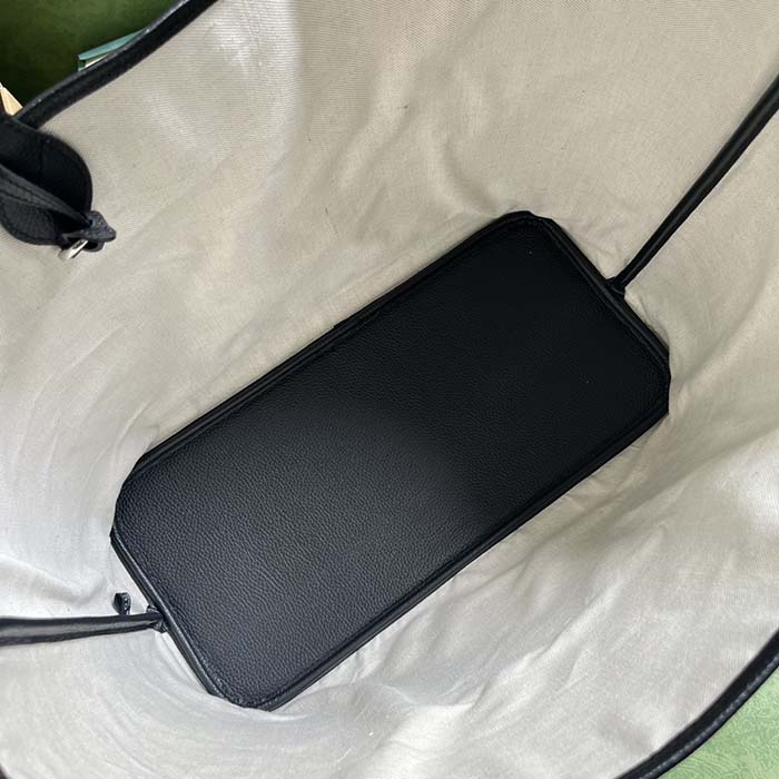 Gucci Unisex Jumbo GG Large Tote Bag Black Jumbo GG Leather