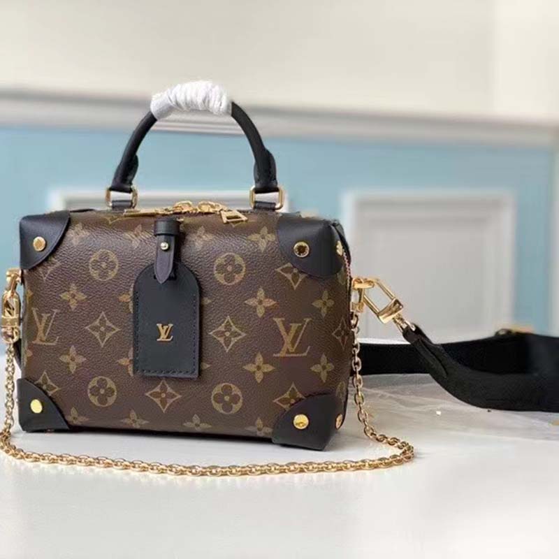 Louis Vuitton LV Women Petite Malle Souple Black Monogram Coated Canvas