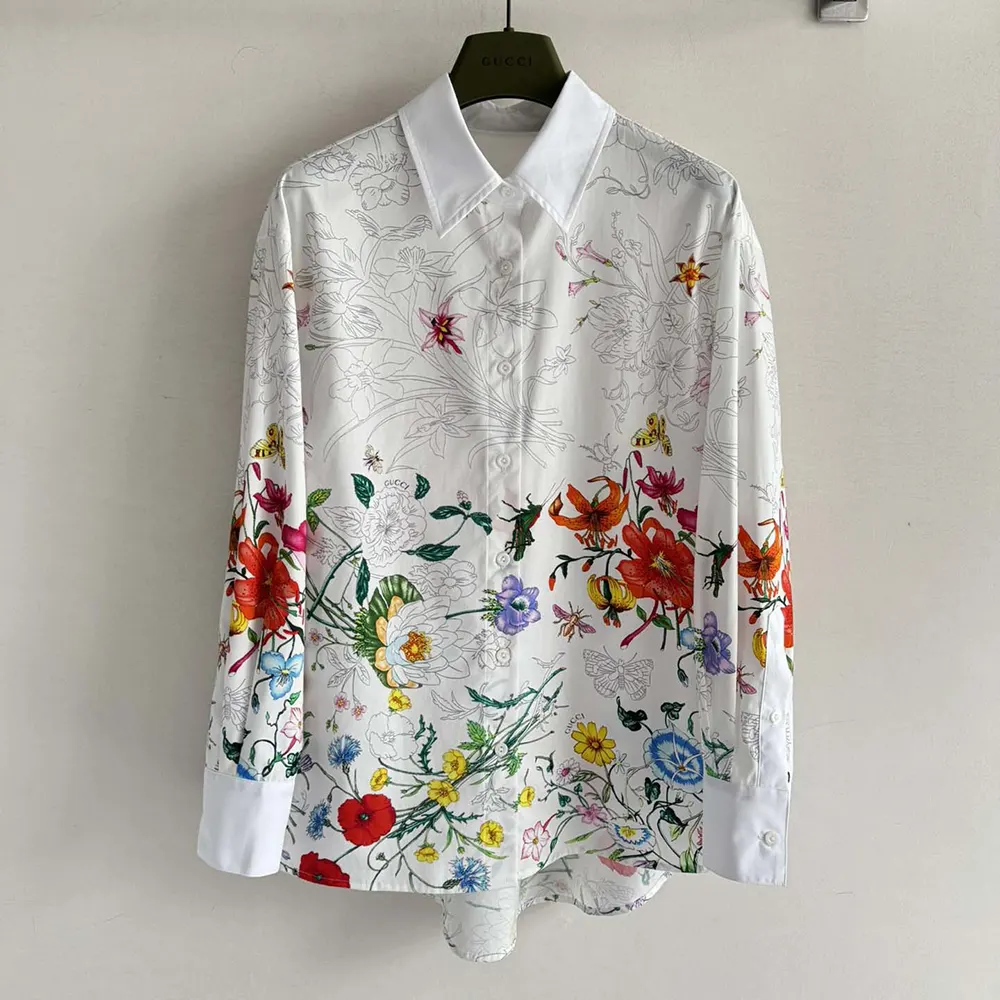 Gucci Women Printed Cotton Poplin Shirt 835947Z7AS6