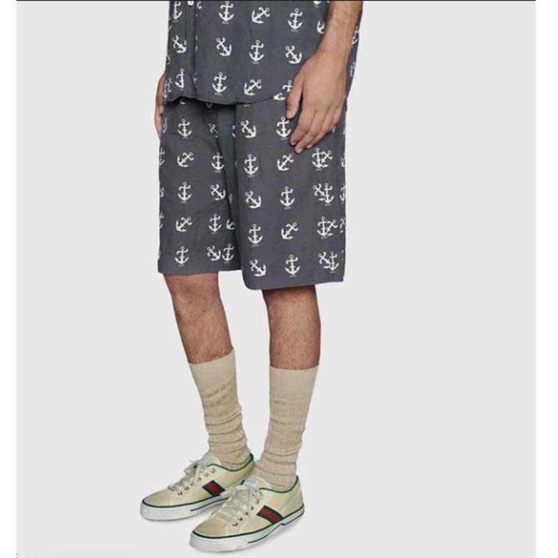 Gucci GG Unisex Gucci Tennis 1977 Sneaker Butter Cotton Green and Red Web