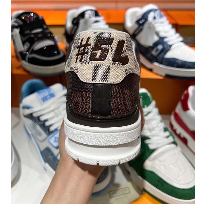 Louis Vuitton Unisex LV Trainer Sneaker Brown Ebene Damier Grained Calf Leather