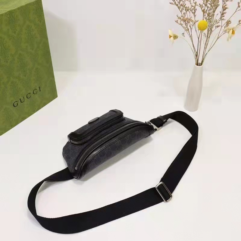 Gucci Unisex Belt bag Interlocking G Black GG Supreme Canvas