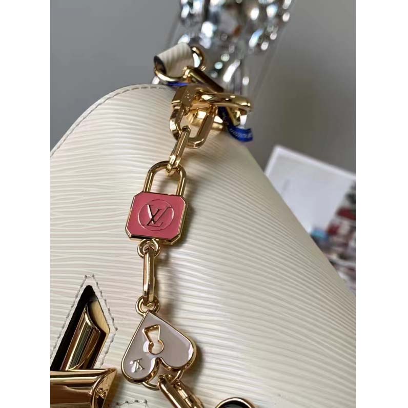 Louis Vuitton LV Women Twist PM Handbag Quartz White Epi Grained Leather