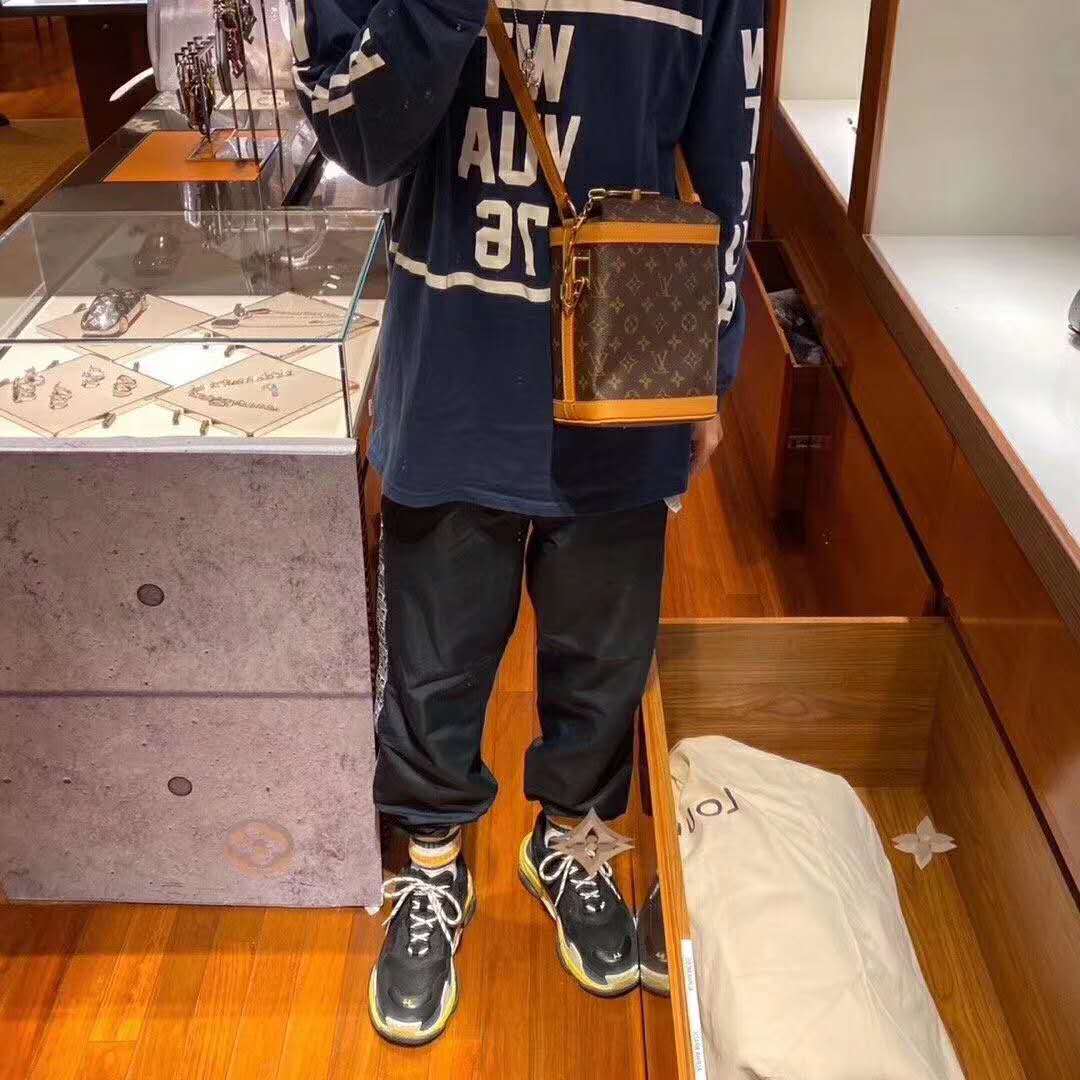 Louis Vuitton LV Unisex Milk Box Bag in Monogram Coated Canvas and Natural Leather