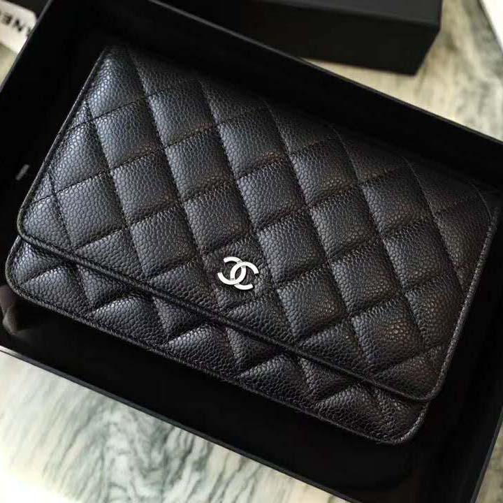 Chanel Women Classic Wallet On Chain Lambskin Leather-Black