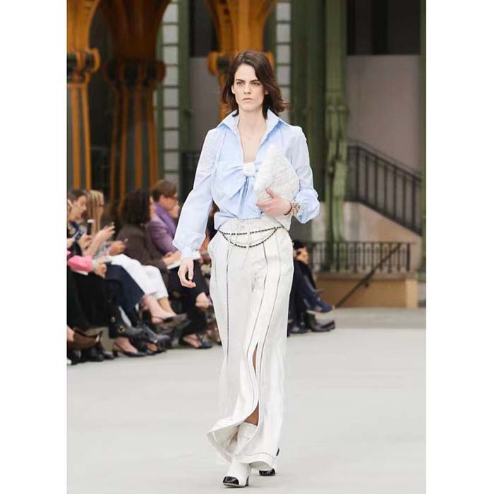 Chanel Women CC Chain Belt Lambskin Glass Pearls Gold-Tone Metal Strass Black