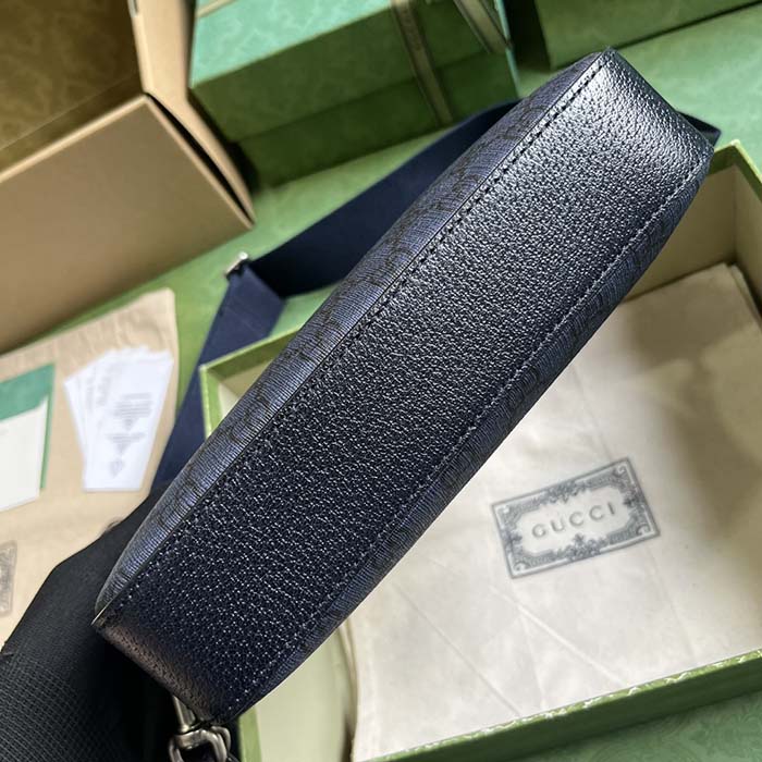 Gucci Unisex Ophidia GG Shoulder Bag Blue Black GG Supreme Canvas Double G