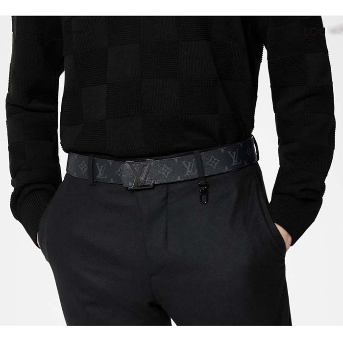 Louis Vuitton Unisex LV Initiales 40MM Reversible Belt Monogram Eclipse Canvas Front