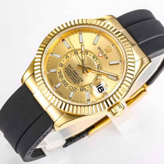 Rolex Sky-Dweller Yellow Gold Champagne Dial 42mm