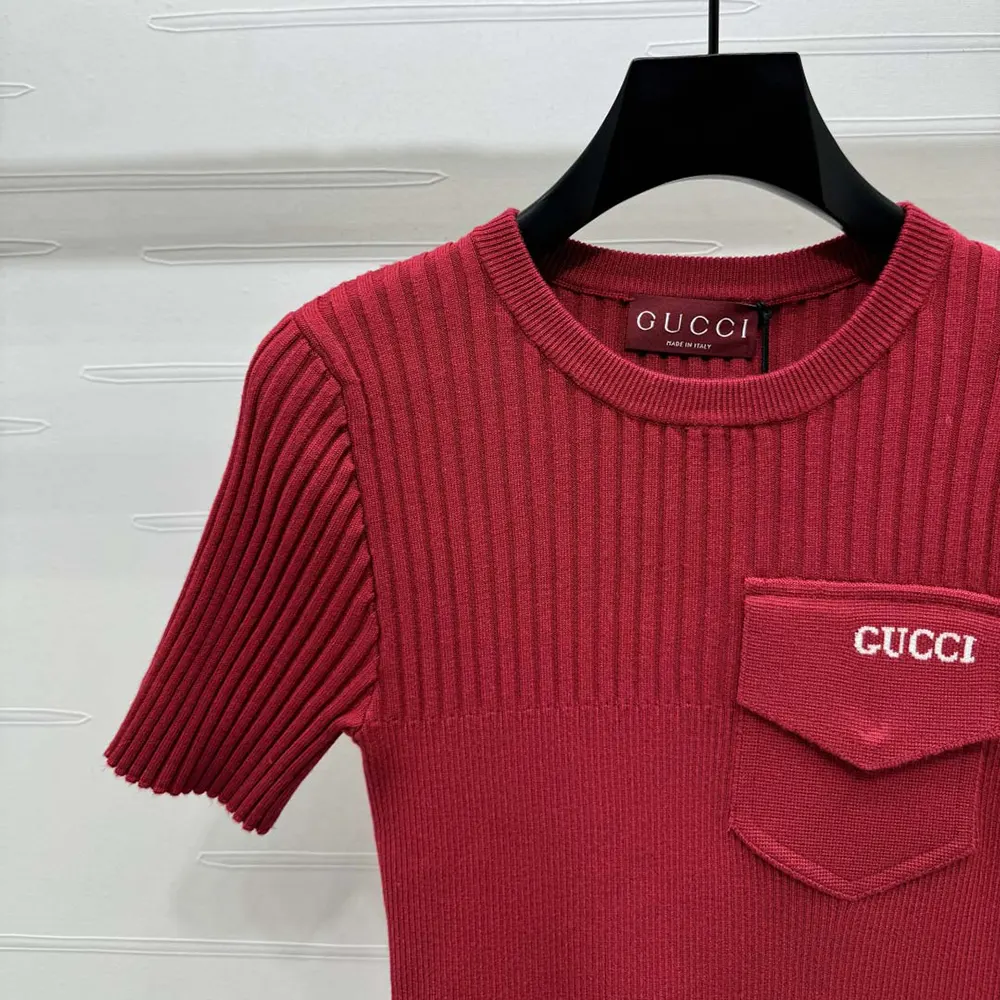 Gucci Women Rib Fabric Top with Intarsia 829857XKEV26320