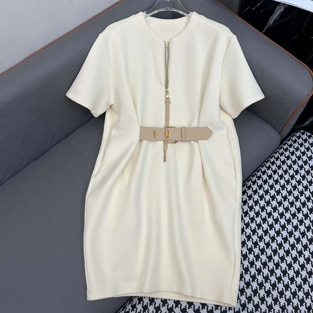 Louis Vuitton Women Belted Crepe T-Shirt Dress 1AGOO8