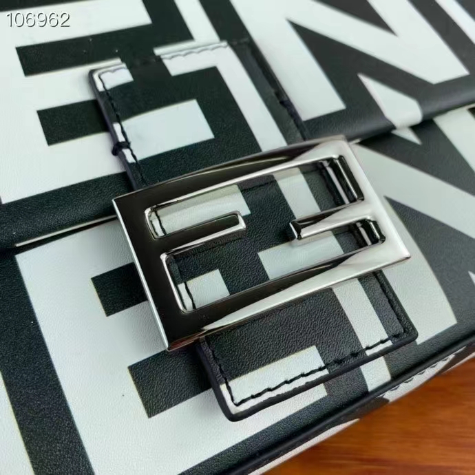 Fendi Women FF Baguette Two-Tone Leather Fendi Roma Capsule Bag