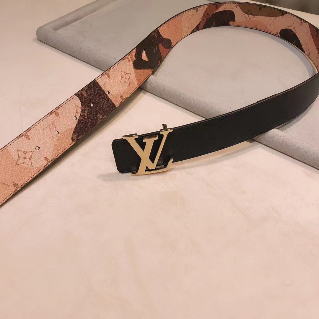 Louis Vuitton Unisex LV Initials 40 MM Reversible Belt Brown Leather Metal Buckle
