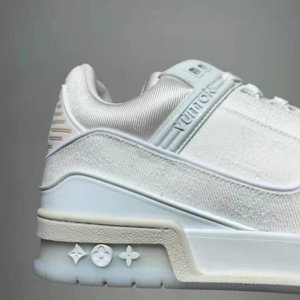 Louis Vuitton LV Unisex LV Trainer Sneaker Monogram Denim with Tonal Suede Calf Leather