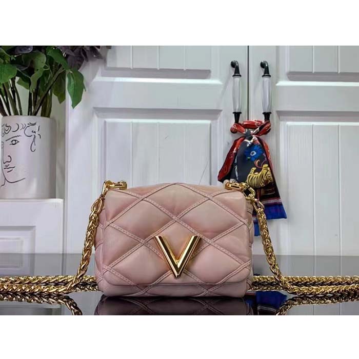 Louis Vuitton LV Women Pico GO-14 Pink Lamb Leather Lambskin Cowhide Leather