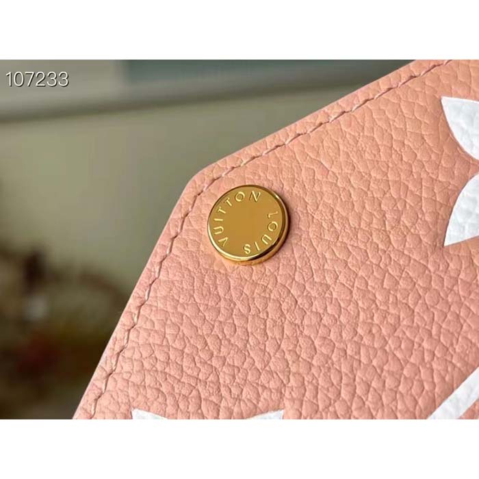 Louis Vuitton LV Women Félicie Pochette Pink Cream Monogram Empreinte Embossed Supple Grained Cowhide