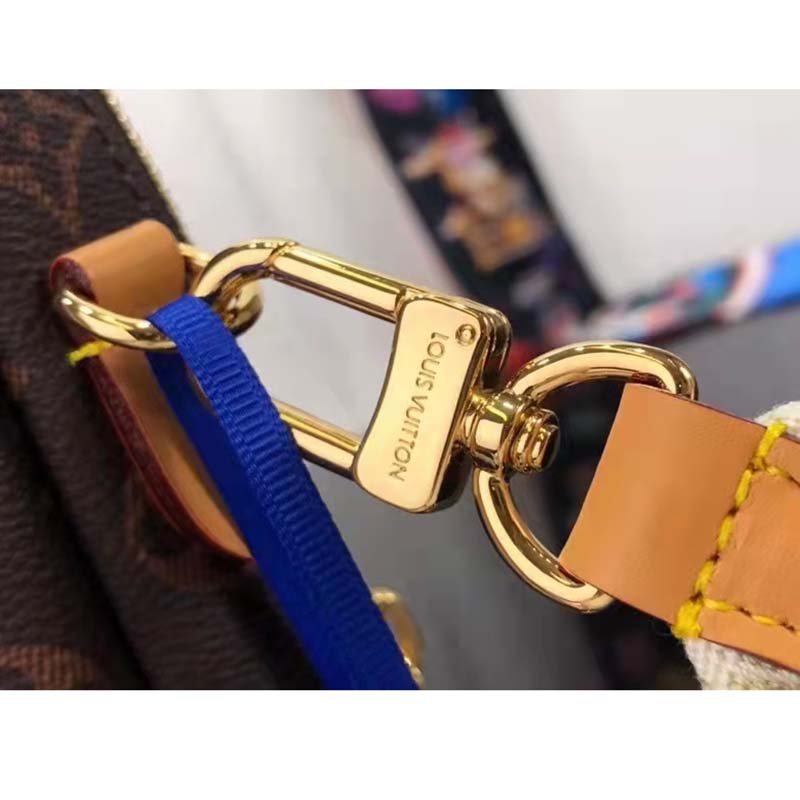 Louis Vuitton LV Unisex Flap Double Phone Pouch Monogram Stripes Brown Coated canvas