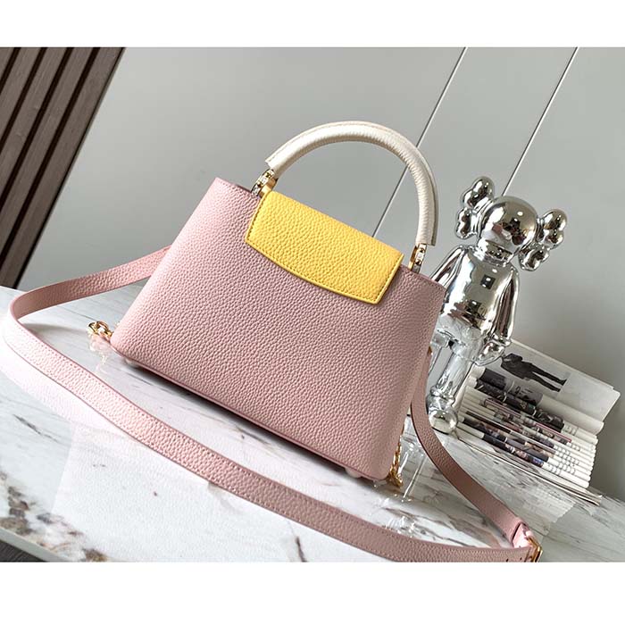 Louis Vuitton LV Women Capucines BB Powdered Beige Taurillon Leather