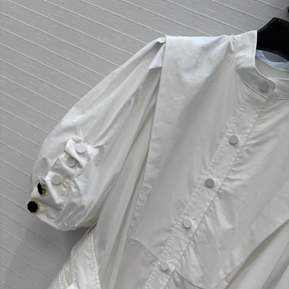 Louis Vuitton Women Puff-Sleeve Shirt Dress 1AIAOP