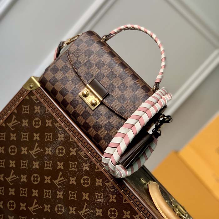 Louis Vuitton LV Women Braided Croisette Brown Damier Ebene Coated Canvas