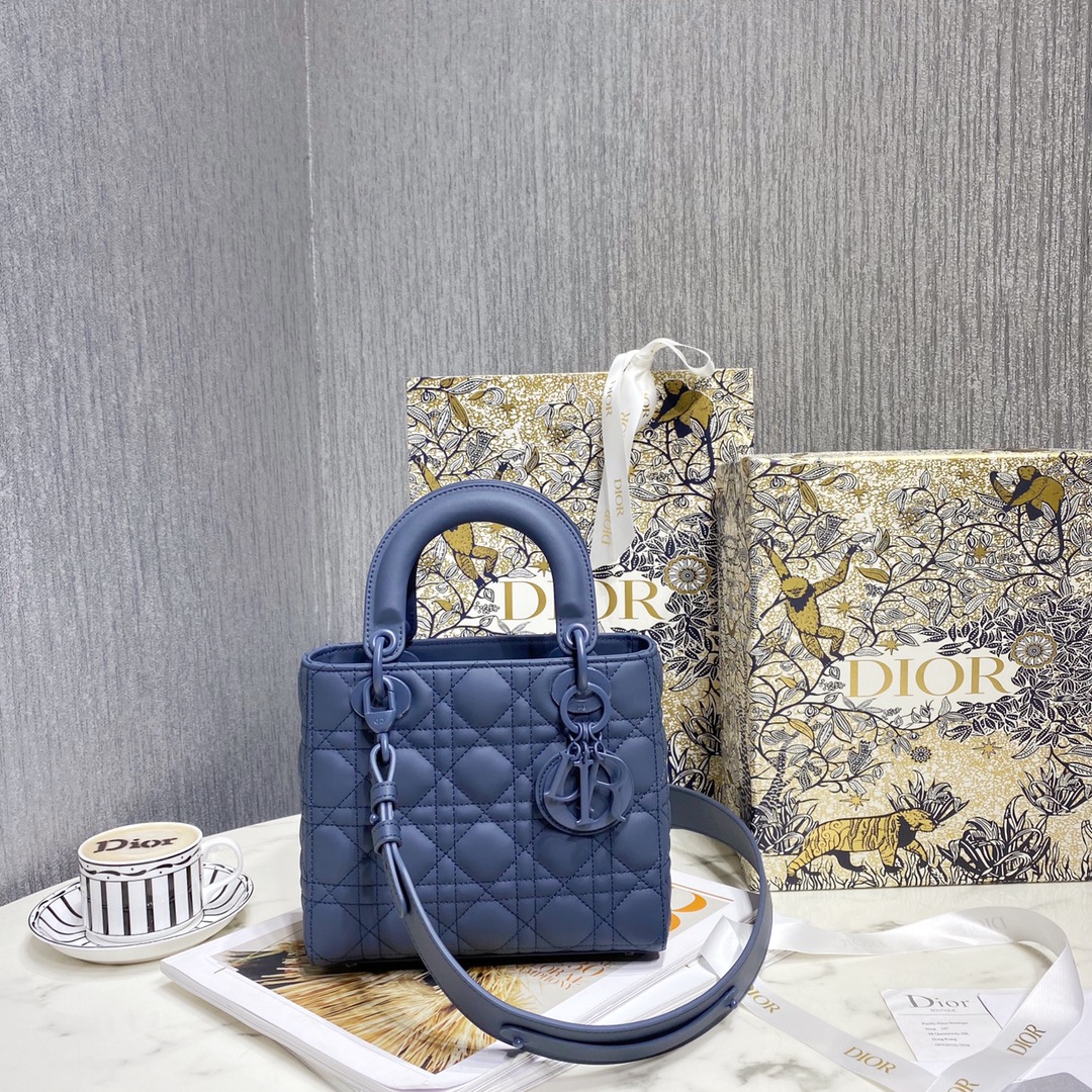 Dior Women Small Lady Dior My Abcdior Bag Royal Blue Cannage Lambskin