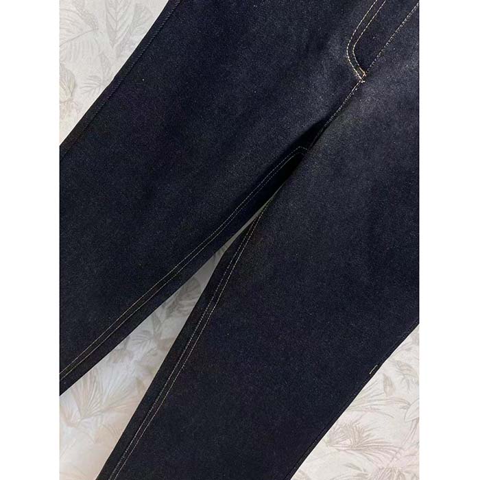 Louis Vuitton Women LV Eyelet Tab Jeans Navy Cotton 1AFGME