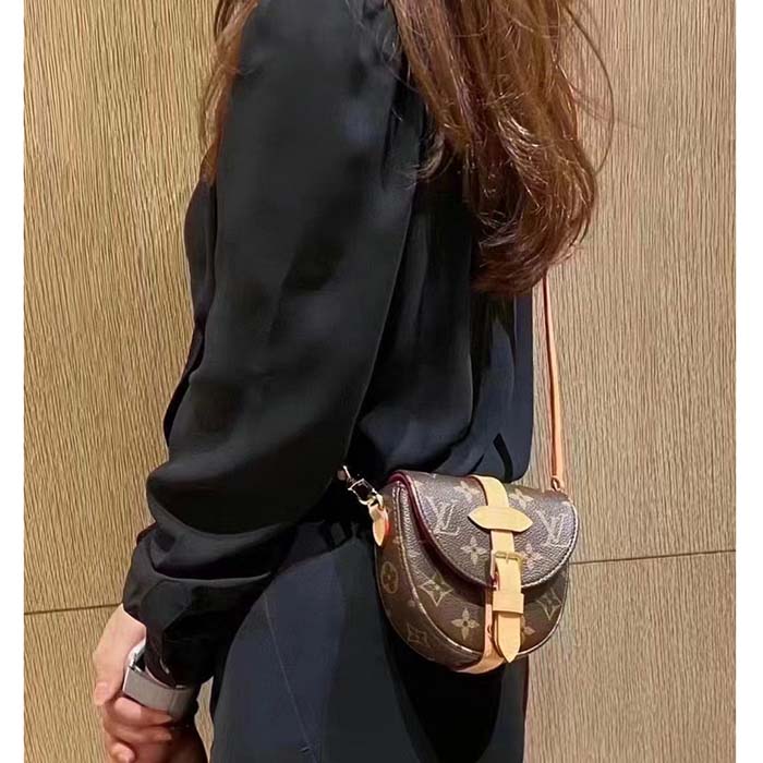 Louis Vuitton LV Women Micro Chantilly Monogram Coated Canvas Natural Cowhide Leather