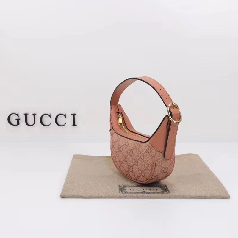 Gucci Women Ophidia GG Mini Bag Pink Canvas Double G Rose Gold Hardware