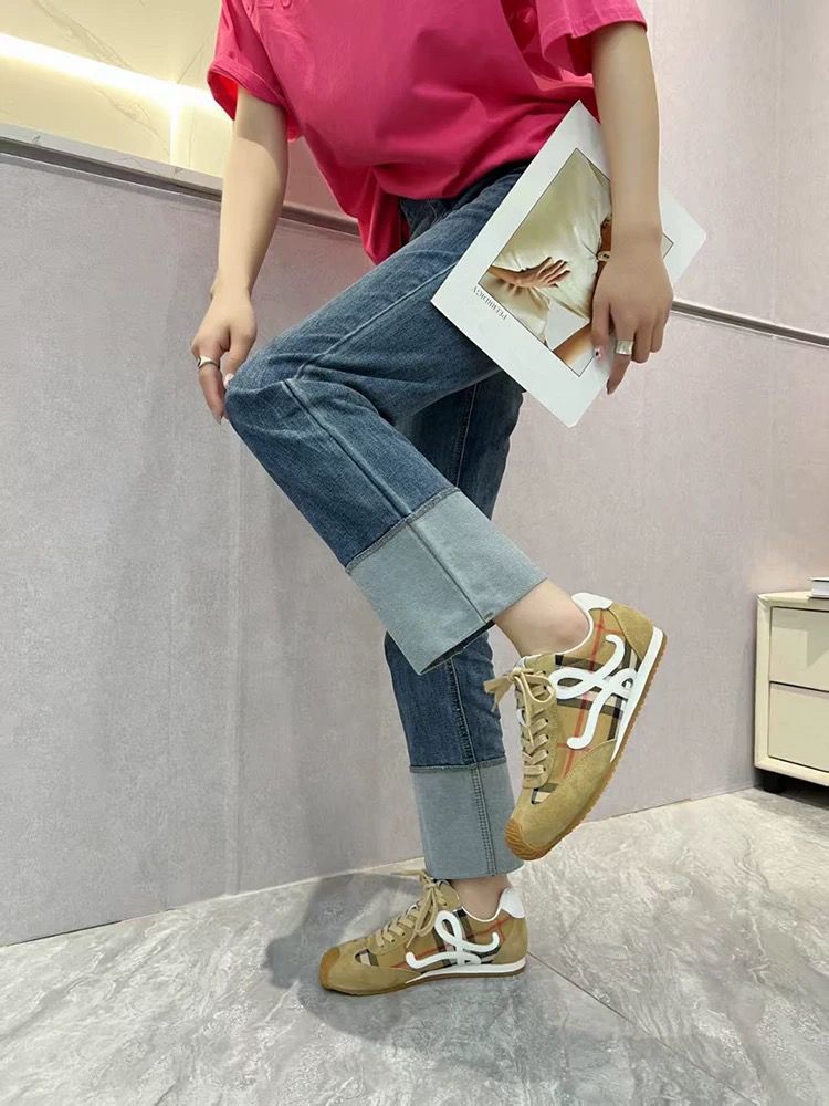 BBR & LW co-branded retro check classic women's shoes PD0425071805