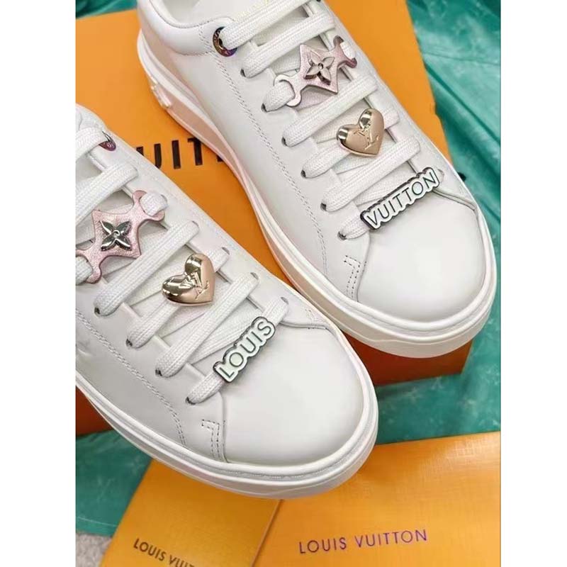 Louis Vuitton LV Women Time Out Sneaker Rose Clair Pink Smooth Calf Leather