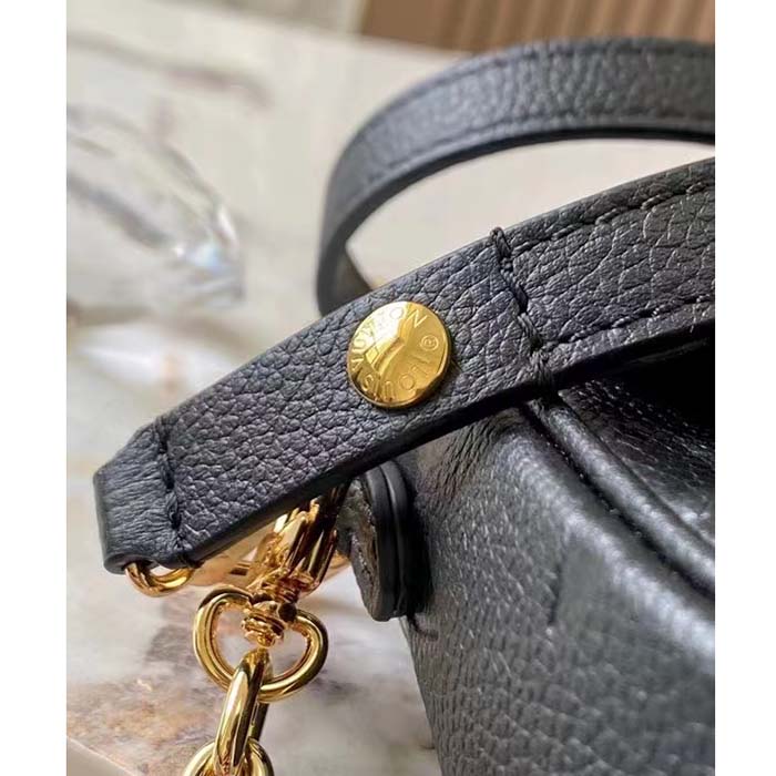 Louis Vuitton Women LV Wallet On Chain Ivy Black Monogram Embossed Supple Grained Cowhide Leather
